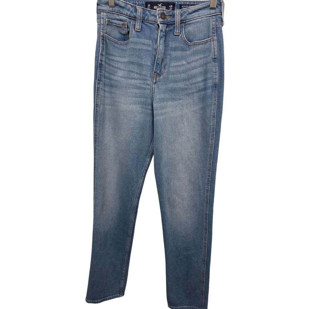 Hollister Ultra High-Rise Mom Jeans Light Wash Size 26W 27L Denim Women's